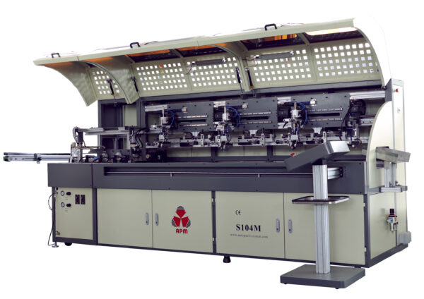 s104m automatic servo three color screen printing machine for plastic glass bottles cups